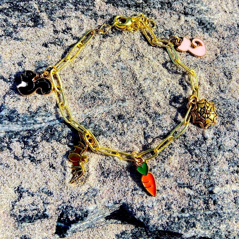 Gold Charm Bracelet - Handmade